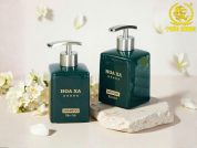 Bình Đựng Dầu Gội Sữa Tắm Gốm Sứ Xanh – Mẫu In Logo Khách Sạn