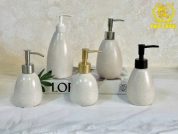 Bình Đựng Dầu Gội – Sữa Tắm Khách Sạn Màu Trắng Vân Đá