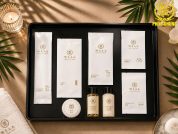 Bộ Amenities Khách Sạn Trắng Ánh Vàng – Tinh Tế, Sang Trọng Cho Phòng Nghỉ Cao Cấp